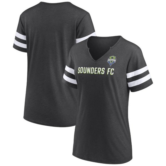 MLS Tops - NWT MLS Seattle Sounders Women's Split Neck T-Shirt 87043030 S Gray